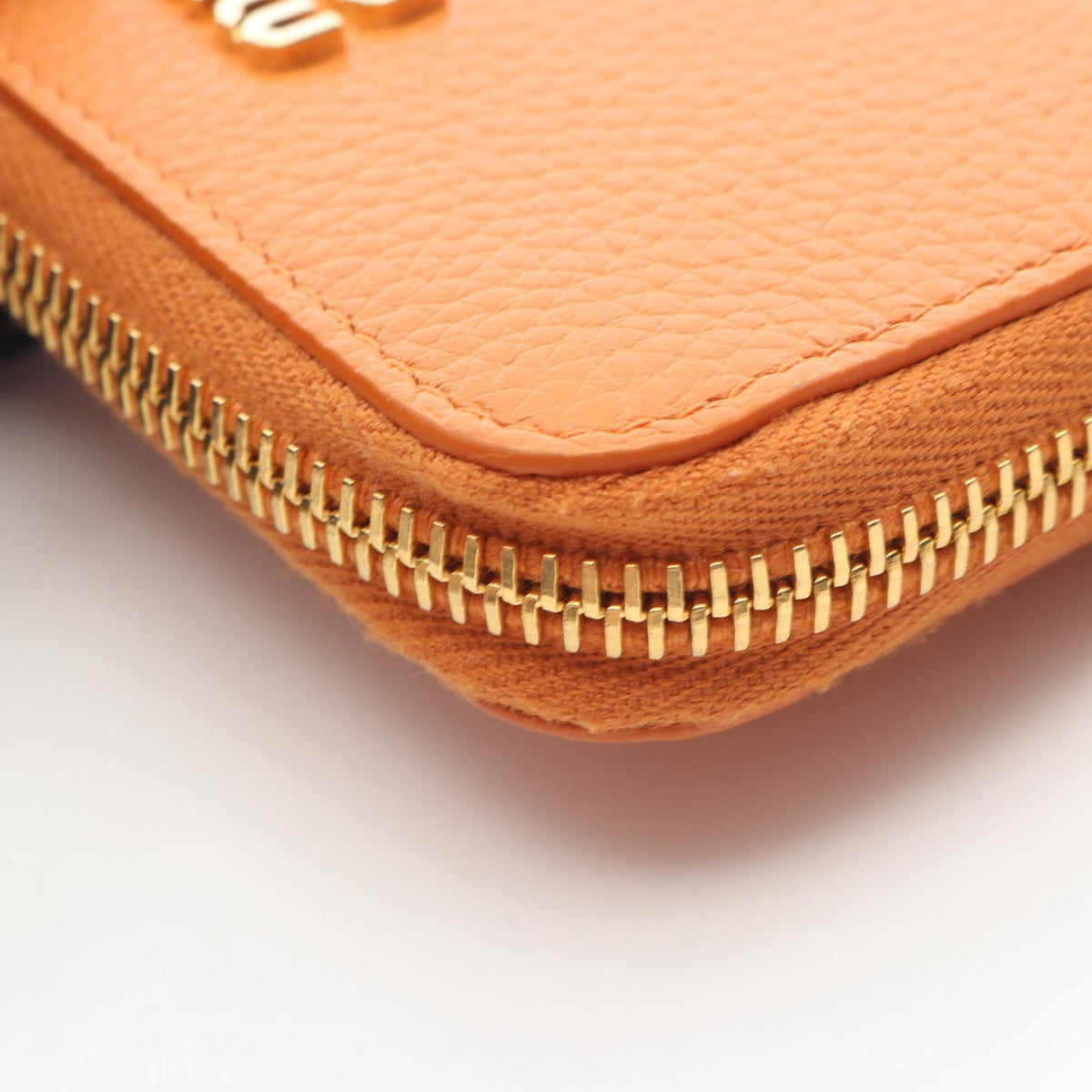 Miu Miu Leather Coin Case Orange