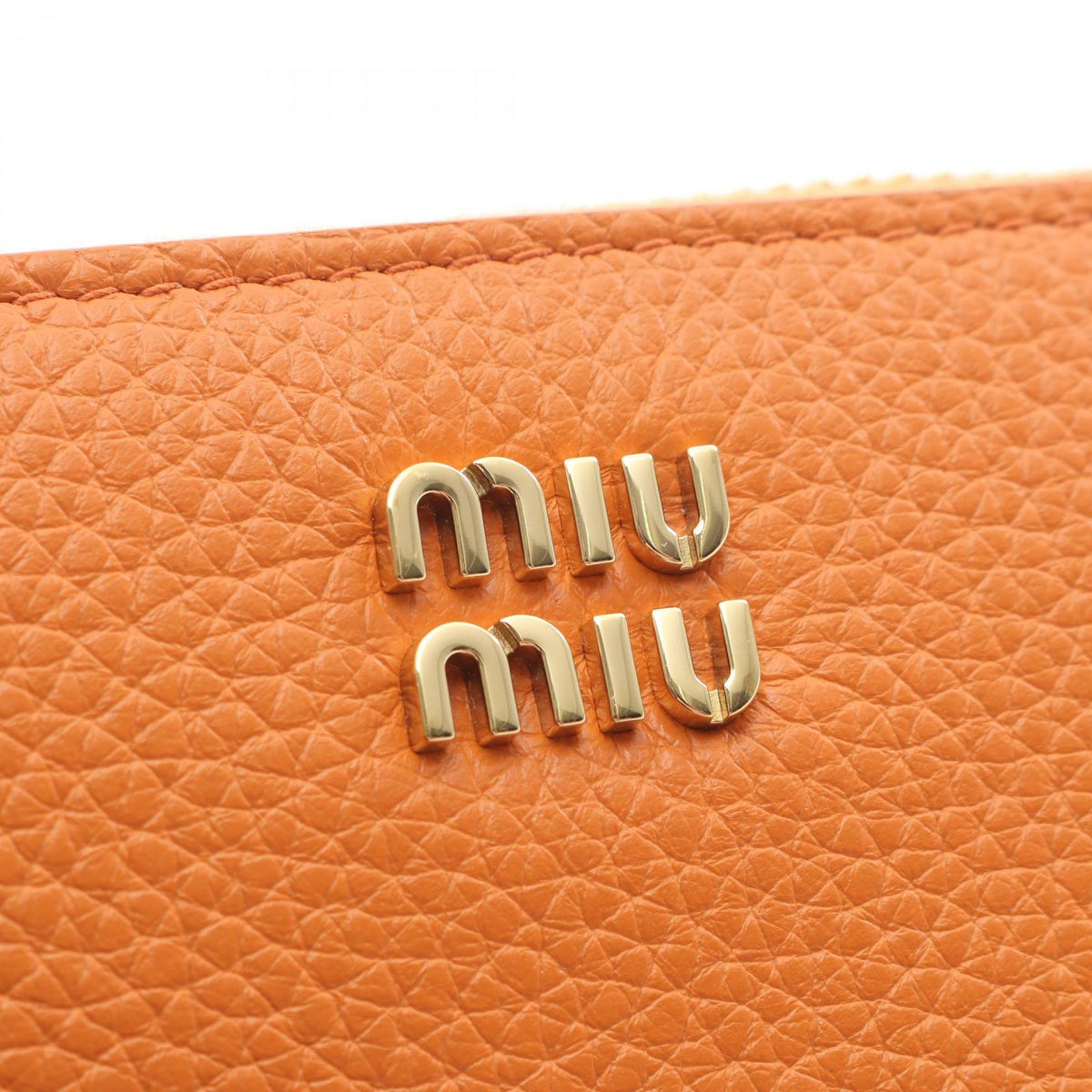 Miu Miu Leather Coin Case Orange