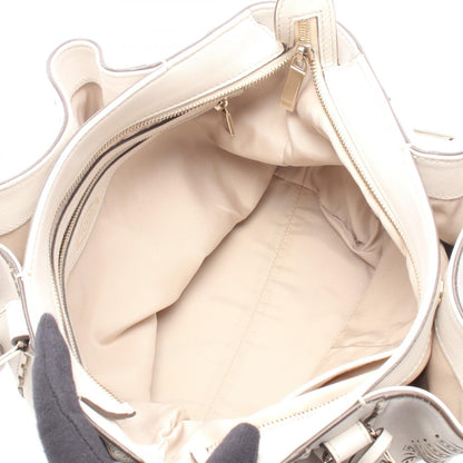 TOD'S Flower Leather Shoulder Bag White