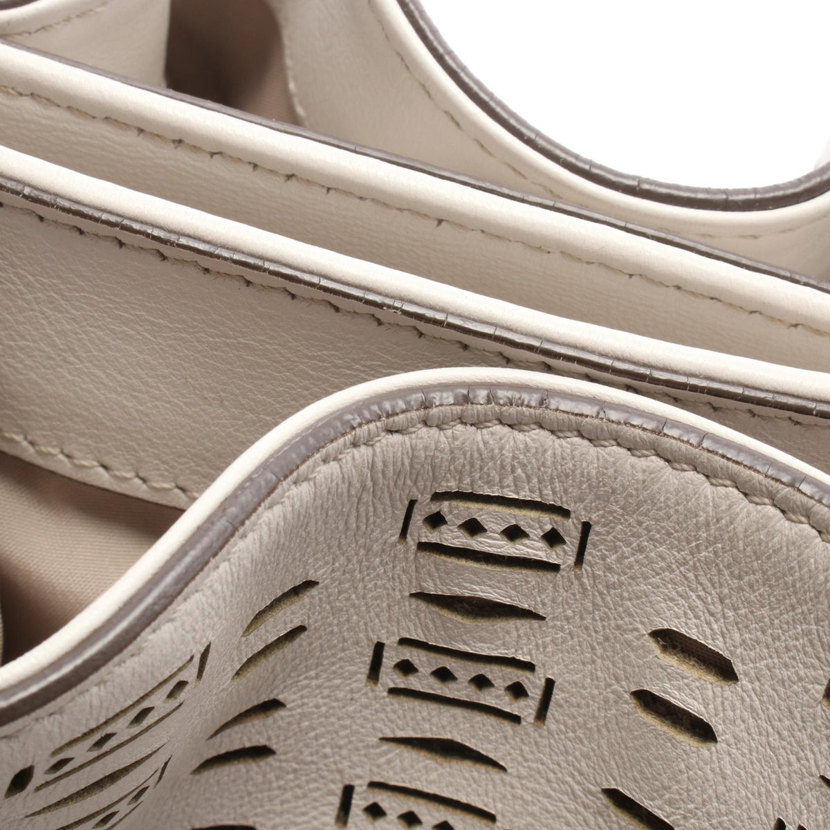 TOD'S Flower Leather Shoulder Bag White