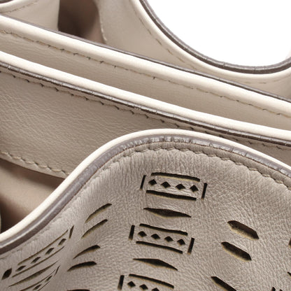 TOD'S Flower Leather Shoulder Bag White
