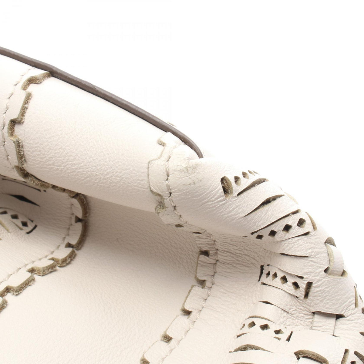 TOD'S Flower Leather Shoulder Bag White