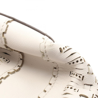TOD'S Flower Leather Shoulder Bag White