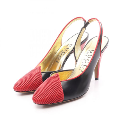 GUCCI Black Leather Slingback Pumps Size 37
