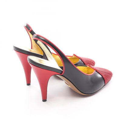 GUCCI Black Leather Slingback Pumps Size 37