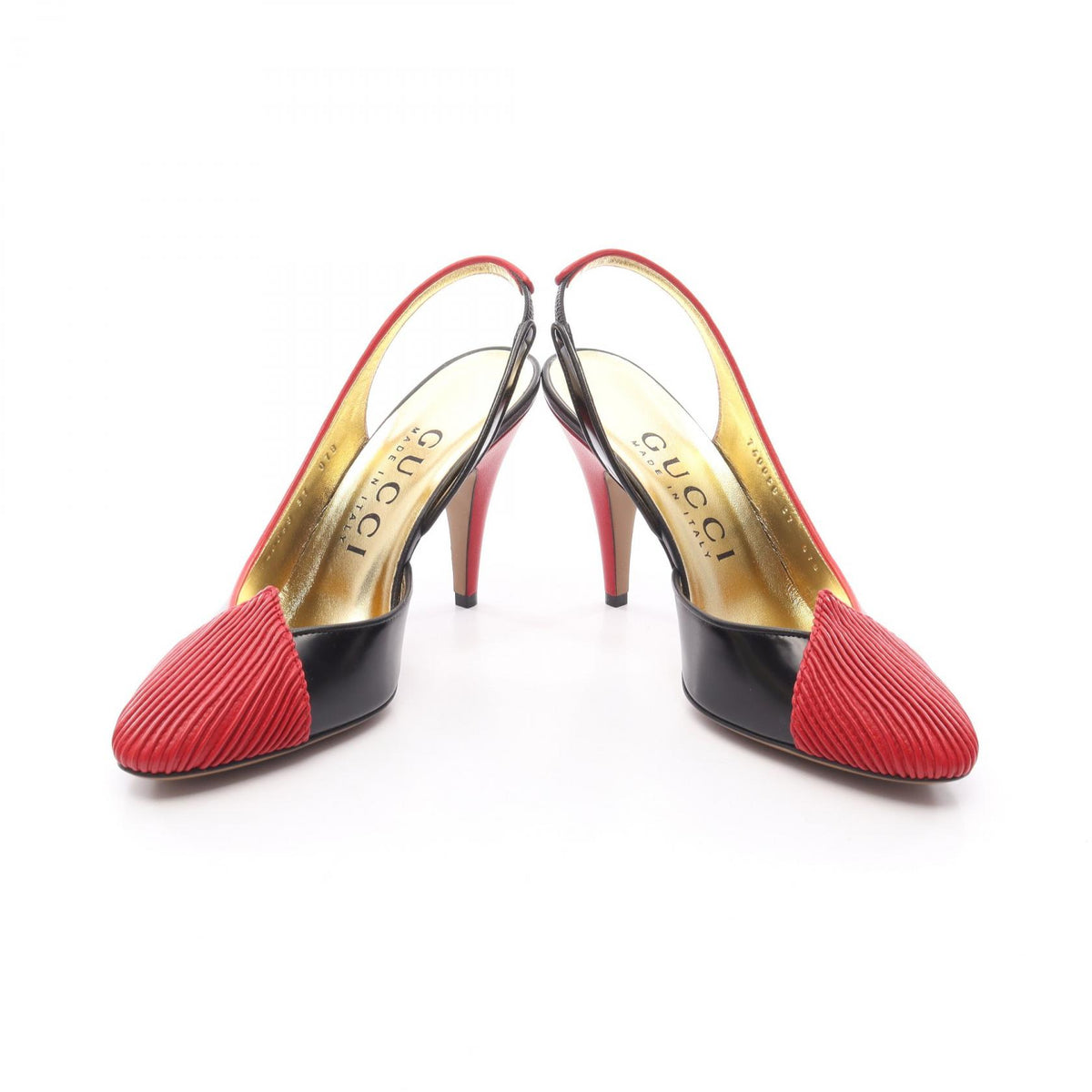GUCCI Black Leather Slingback Pumps Size 37