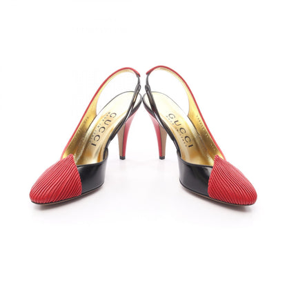 GUCCI Black Leather Slingback Pumps Size 37