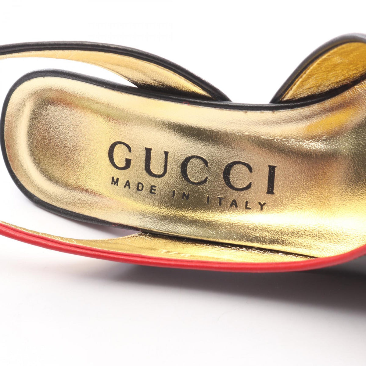 GUCCI Black Leather Slingback Pumps Size 37