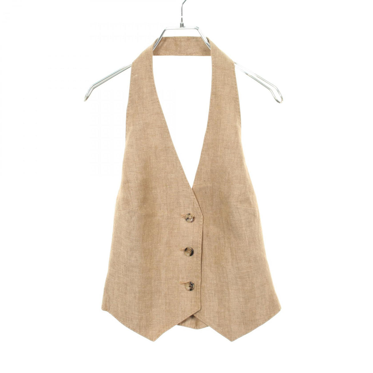 MAX MARA SAURO Pure Fabric Vest Beige Size 38