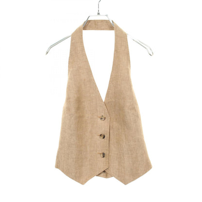 MAX MARA SAURO Pure Fabric Vest Beige Size 38