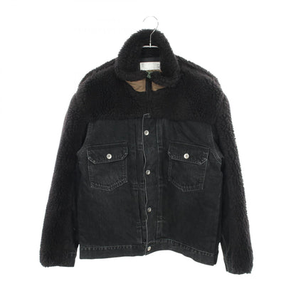 Sacai Faux Shearling Denim Jacket Black Size 1