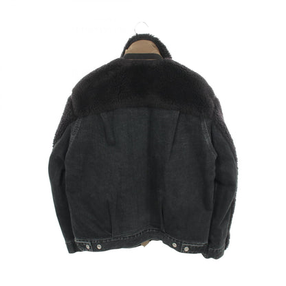 Sacai Faux Shearling Denim Jacket Black Size 1