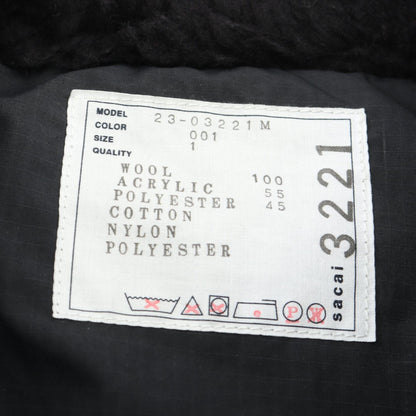 Sacai Faux Shearling Denim Jacket Black Size 1