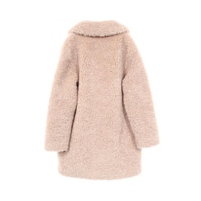 Herno Curly Eco-Fur Polyester Coat Beige Size 40