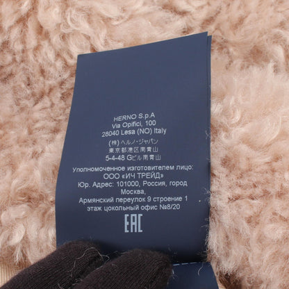 Herno Curly Eco-Fur Polyester Coat Beige Size 40