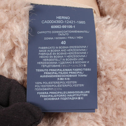 Herno Curly Eco-Fur Polyester Coat Beige Size 40
