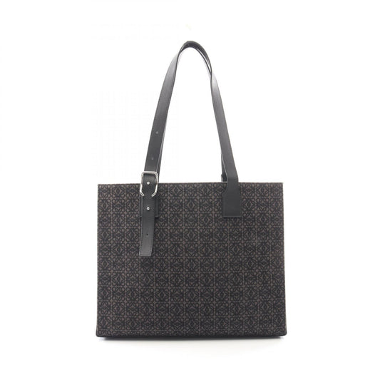 LOEWE Anagram Buckle Canvas Leather Tote Bag