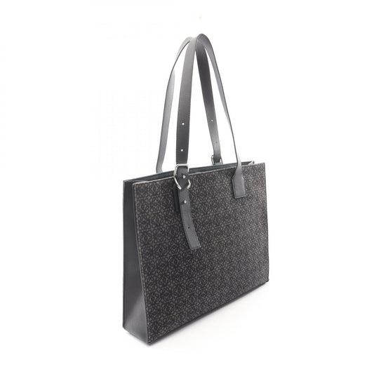 LOEWE Anagram Buckle Canvas Leather Tote Bag