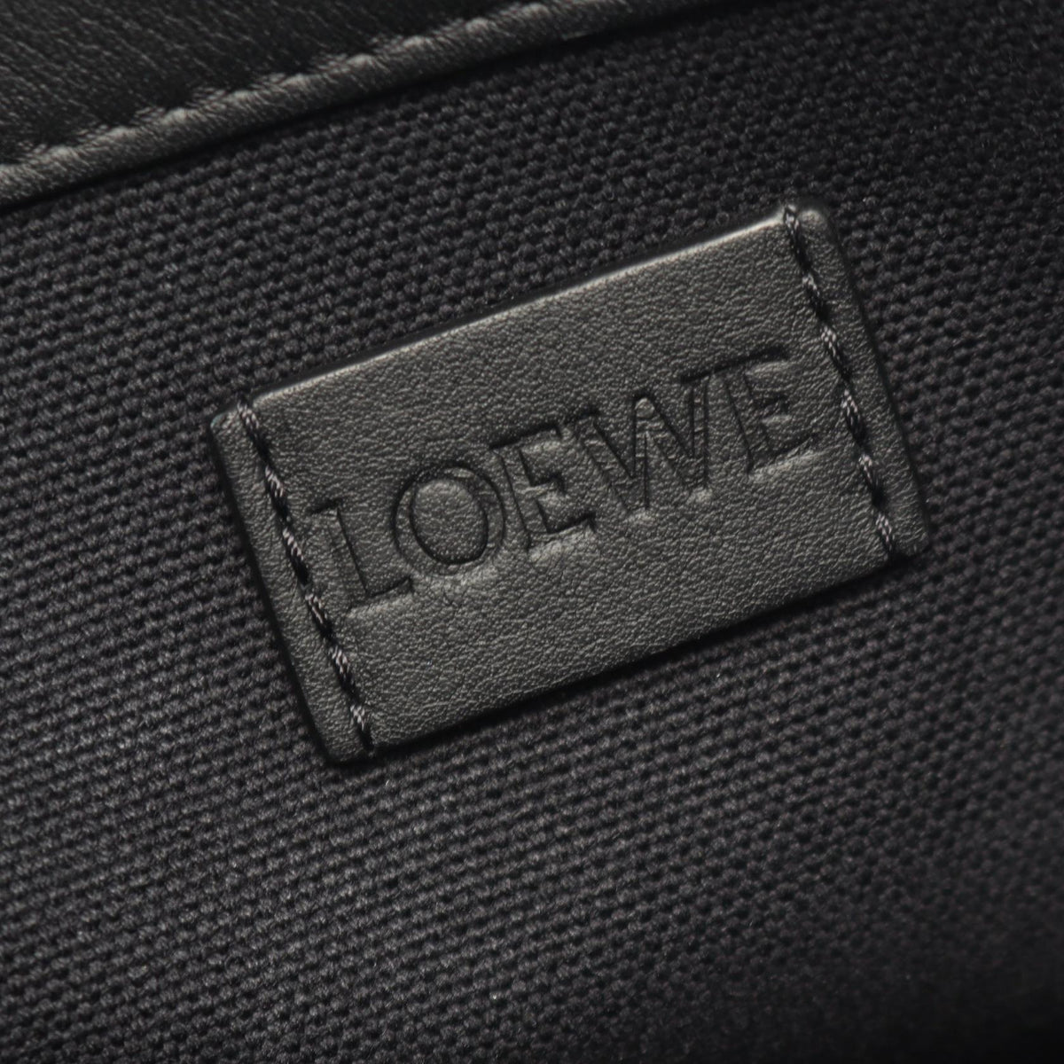 LOEWE Anagram Buckle Canvas Leather Tote Bag