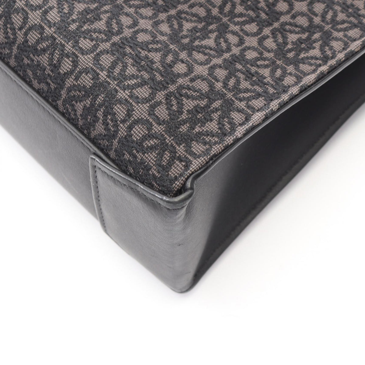 LOEWE Anagram Buckle Canvas Leather Tote Bag