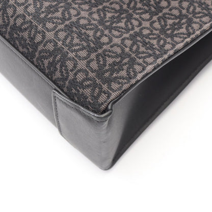 LOEWE Anagram Buckle Canvas Leather Tote Bag