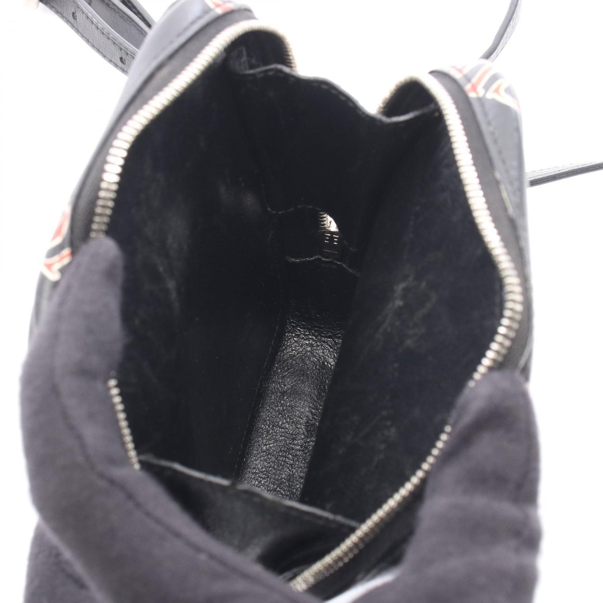 BALENCIAGA CASH ZIP PHONE HOLDER Leather Shoulder Bag Black