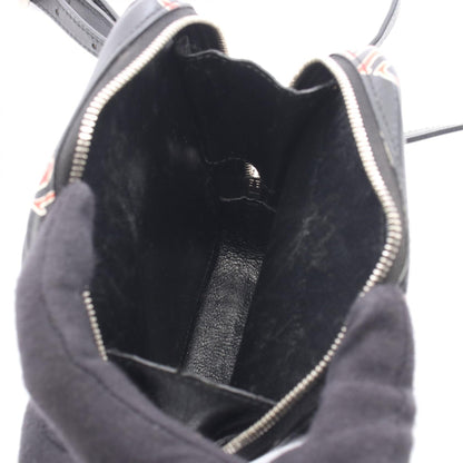 BALENCIAGA CASH ZIP PHONE HOLDER Leather Shoulder Bag Black