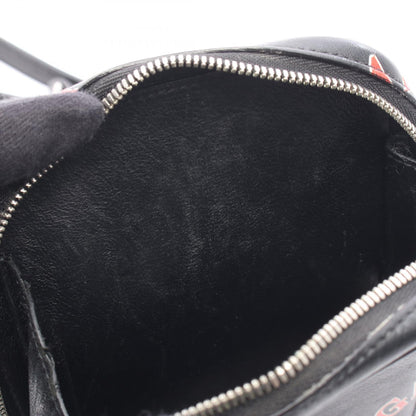 BALENCIAGA CASH ZIP PHONE HOLDER Leather Shoulder Bag Black
