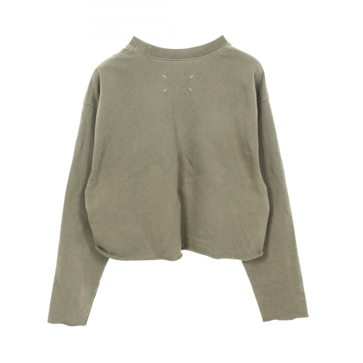 Maison Margiela Cropped Cut-Off Khaki Green Sweatshirt Size M