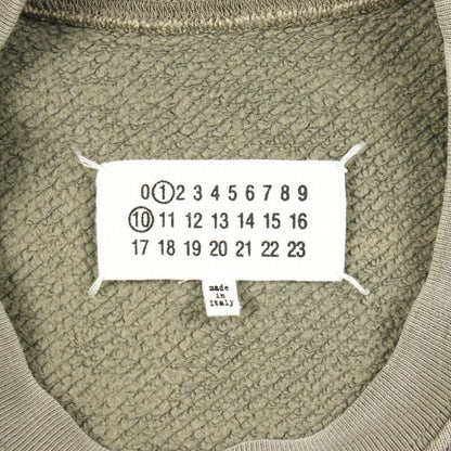 Maison Margiela Cropped Cut-Off Khaki Green Sweatshirt Size M
