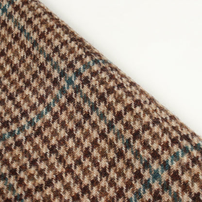 CELINE Houndstooth Pleated Wool Skirt Brown Size 34