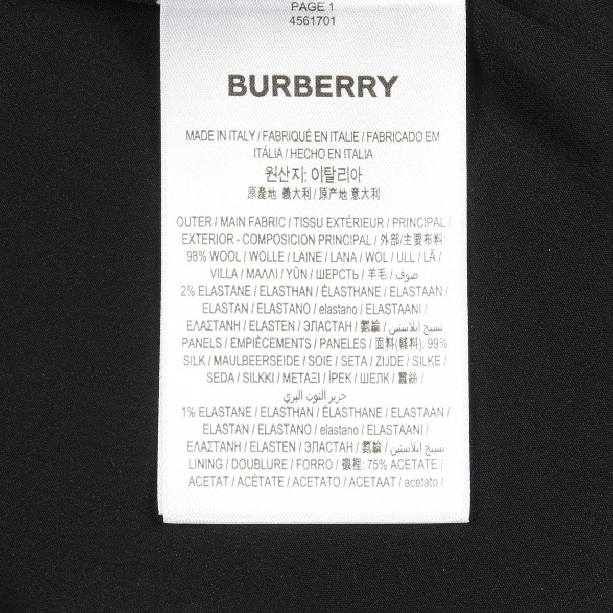 BURBERRY Wool Skirt Black Size UK4