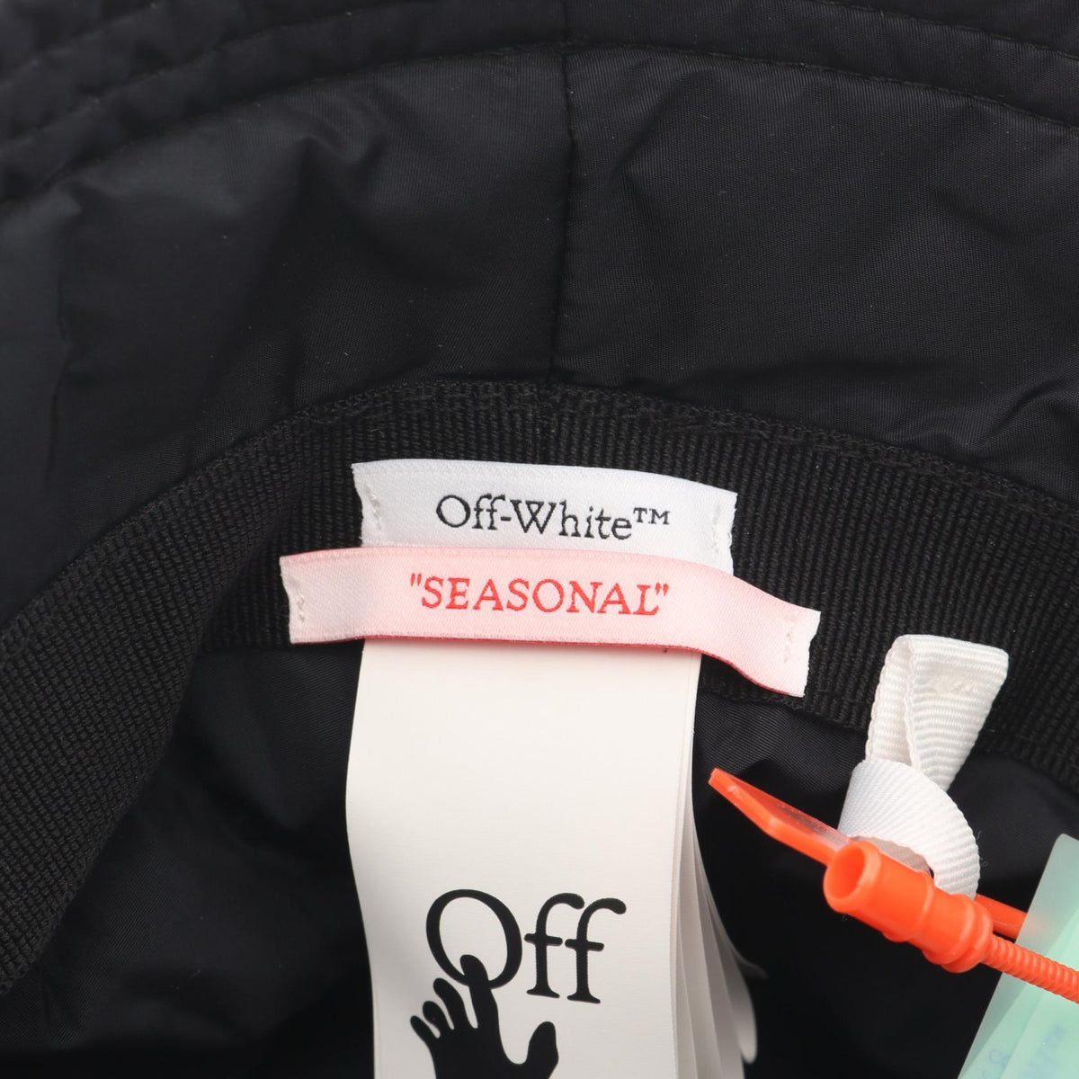 OFF-WHITE Off Script Logo Print Poly Black Hat Size ONE SIZE