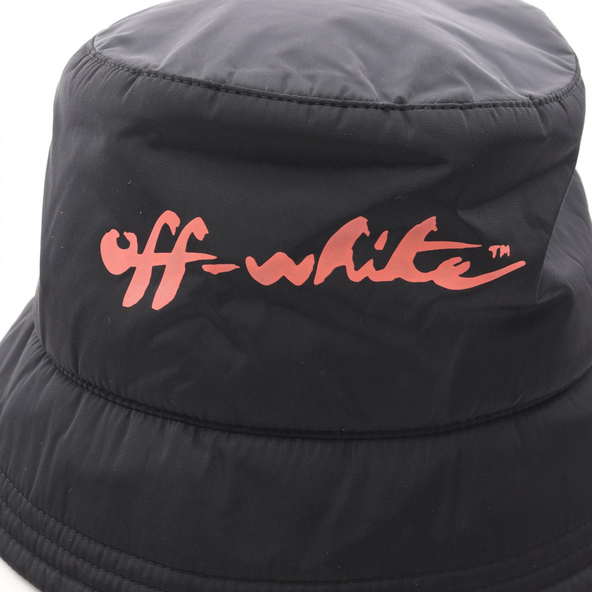 OFF-WHITE Off Script Logo Print Poly Black Hat Size ONE SIZE