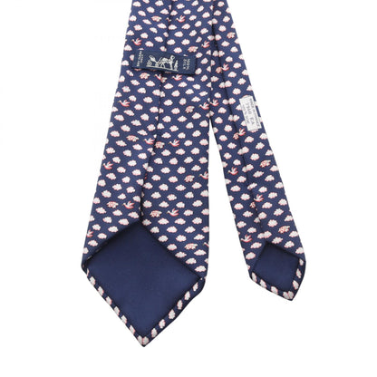 HERMES All-Over Clouds Birds Silk Tie