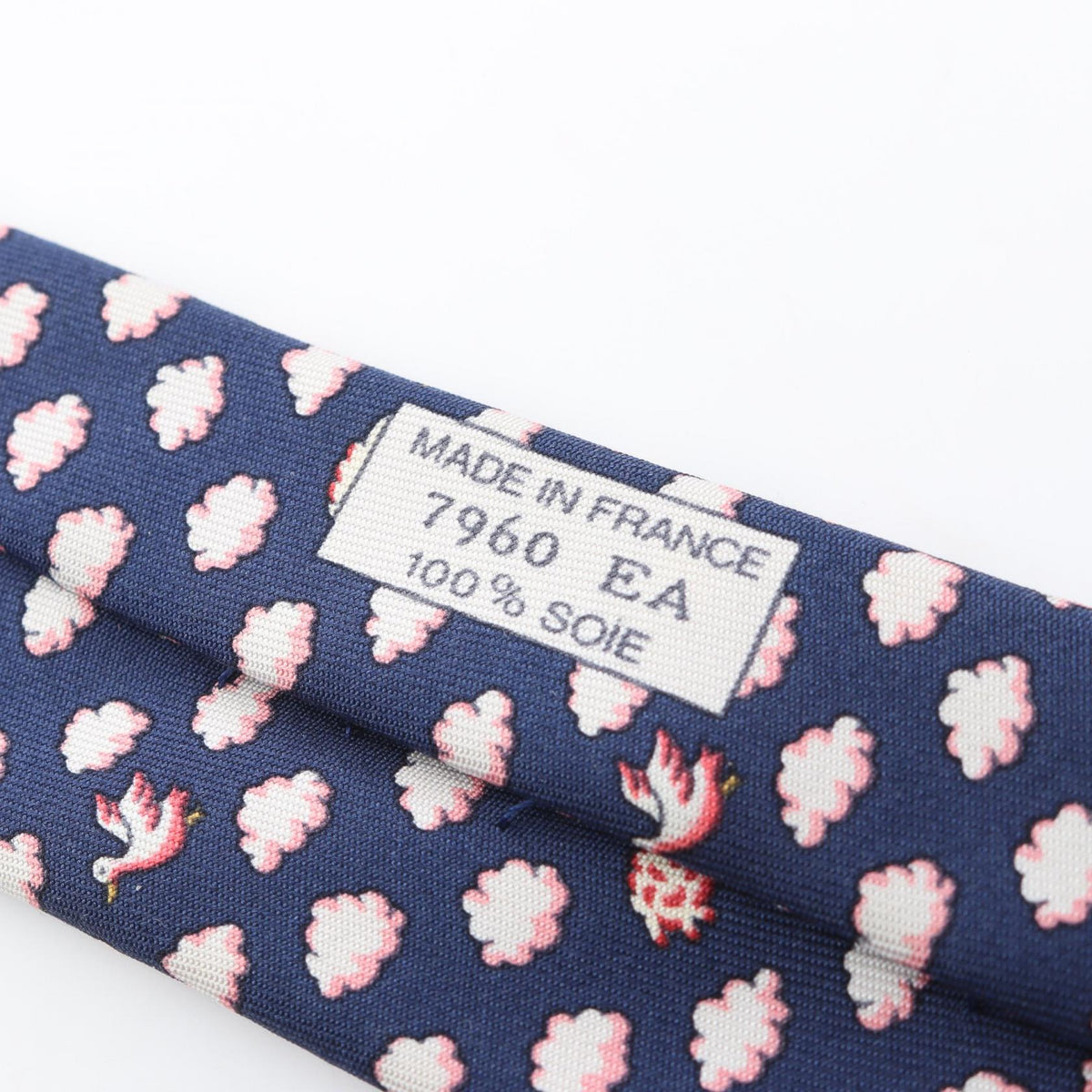 HERMES All-Over Clouds Birds Silk Tie