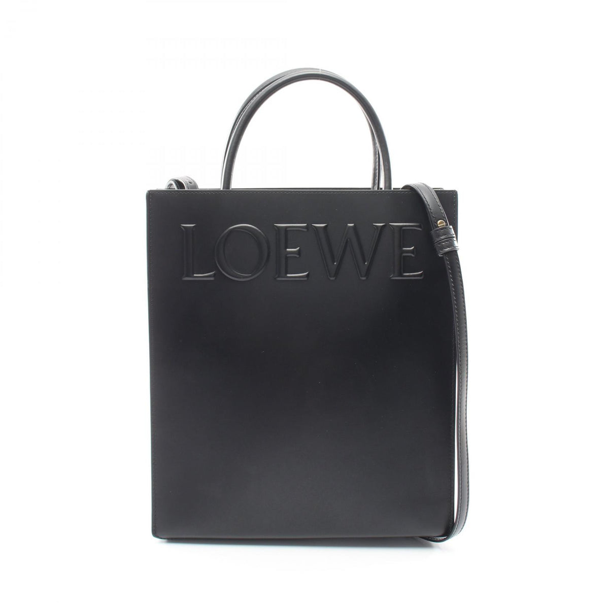 LOEWE Standard A4 2-Way Leather Bag Black