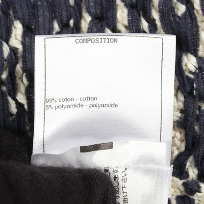 CHANEL Blue Cable Knit Cotton Cardigan Size 34
