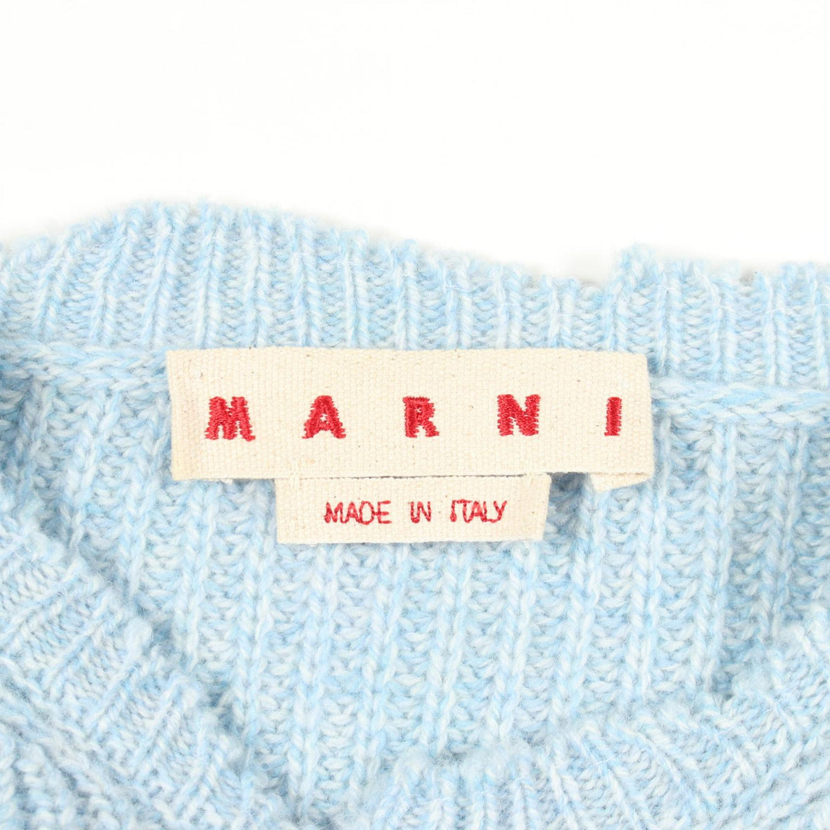 MARNI Crew Neck Wool Sweater Blue Size 36