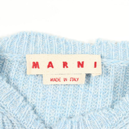 MARNI Crew Neck Wool Sweater Blue Size 36