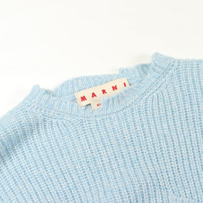 MARNI Crew Neck Wool Sweater Blue Size 36