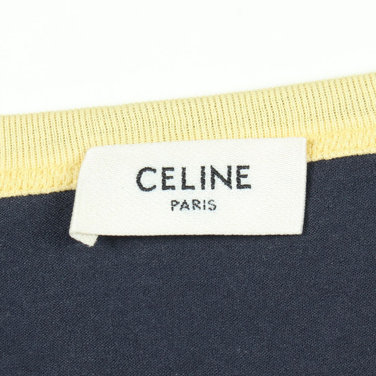 CELINE 70's California Flock Logo T-Shirt Navy Size XS