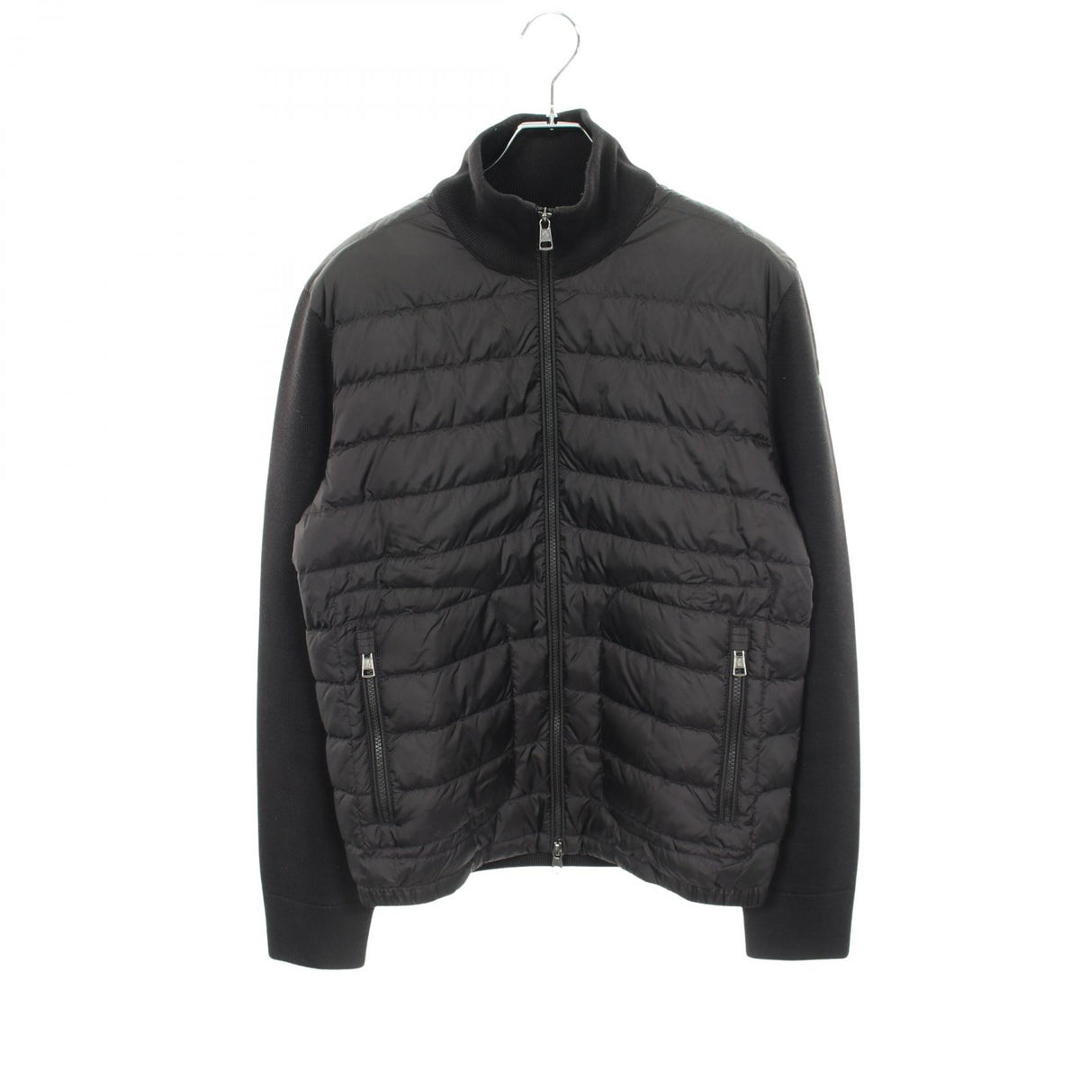 MONCLER Knit Trim Down Jacket Black Size M