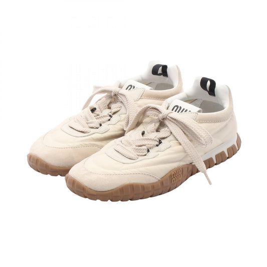 Miu Miu Beige Tyre Suede Sneakers Size 36.5