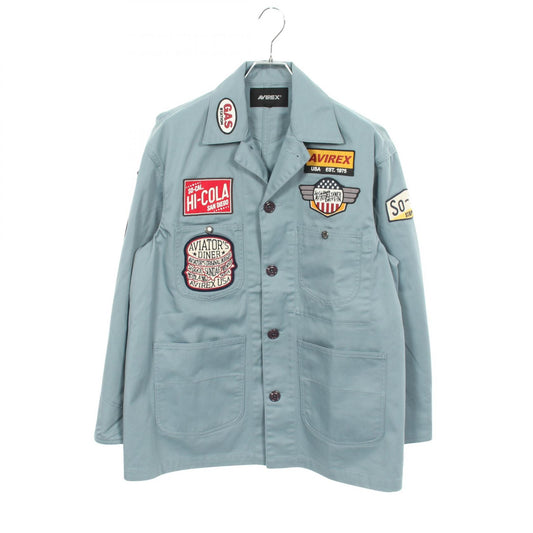 AVIREX ANTIFOULING Logo Patch Jacket Blue Size M
