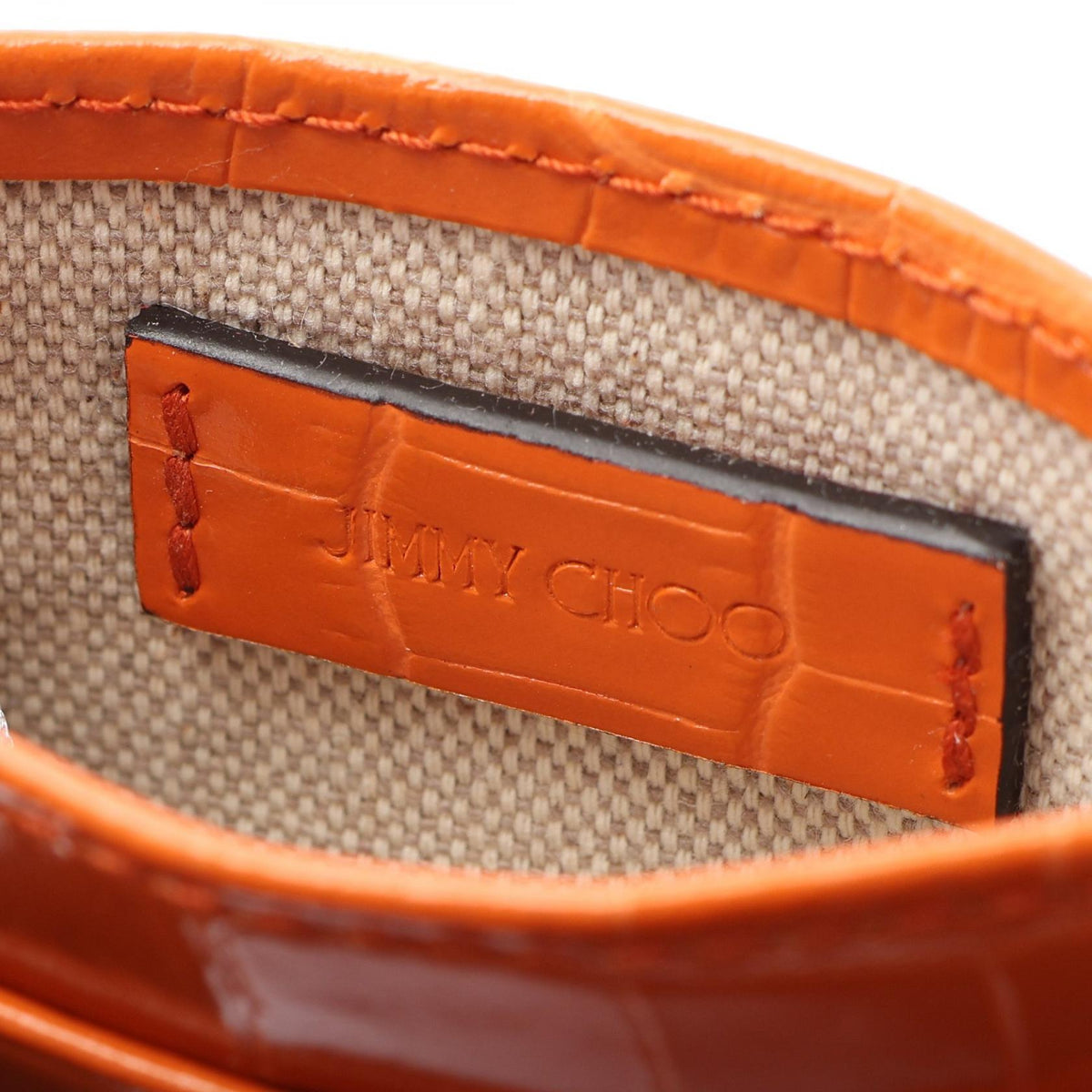 JIMMY CHOO Croc Embossed Case Orange