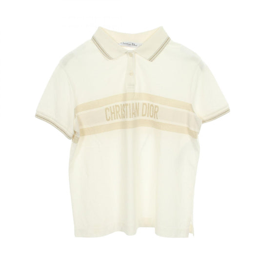 Dior Logo Cotton Polo Shirt White Size S