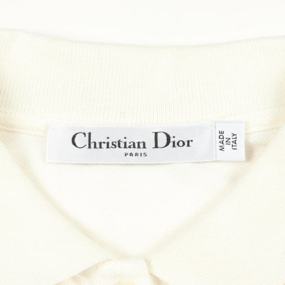Dior Logo Cotton Polo Shirt White Size S