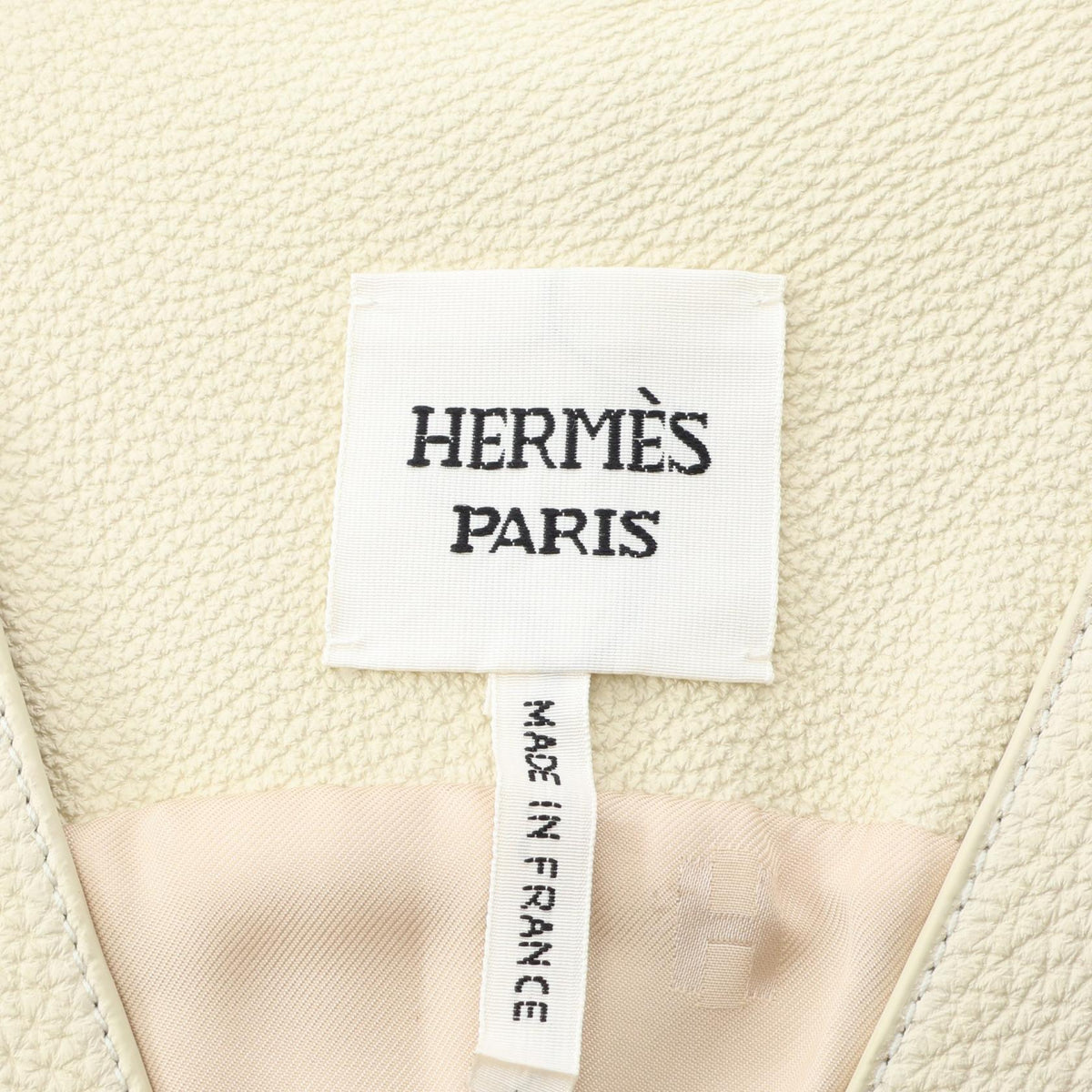 HERMES Clou de Selle Sellier Button Vest Beige Size 38