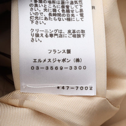 HERMES Clou de Selle Sellier Button Vest Beige Size 38